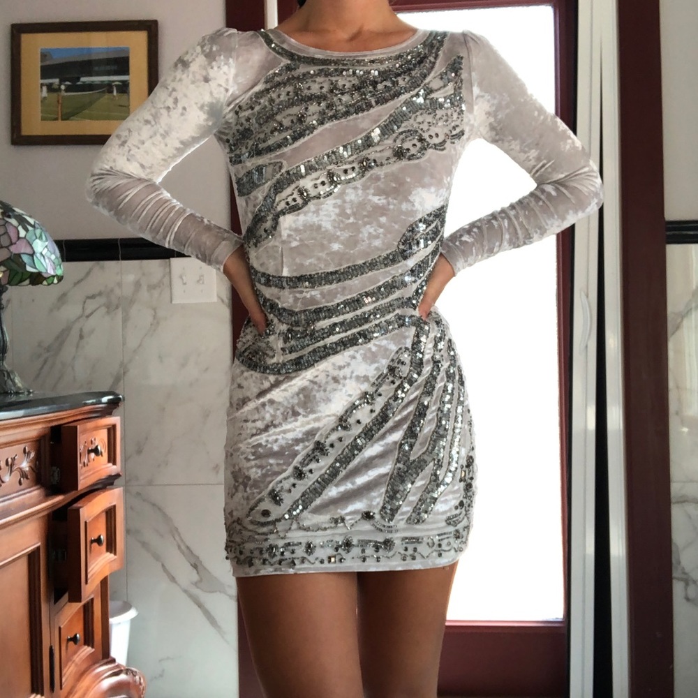 Urban Outfitters velvet rhinestone mini dress